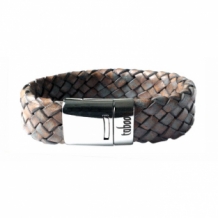 Leren armband Taboo Jack Vintage Grey Brown