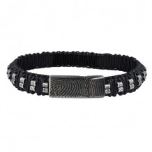 Black silver as armband met vingerafdruk