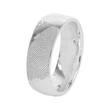 Zilveren vingerafdrukring plaat