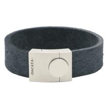 Dacaya Bulls Eye armband Naut donkerblauw met zilverkleurig slot