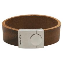 Dacaya armband Bulls Eye Taurus roodbruin met zilverkleurig slot