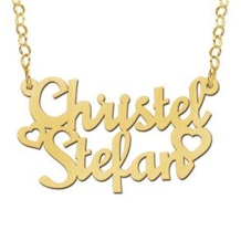 Dubbele naamketting goud Names4ever Christel-Stefan