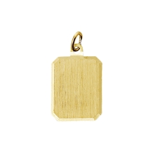 Gouden ketting hanger rechthoek 14x18mm