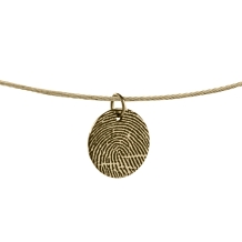 Gouden ronde hanger met vingerafdruk