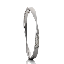 Gedraaide zilveren design armband met afdruk