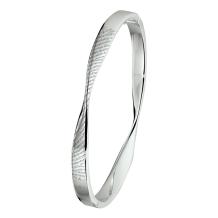 Gedraaide zilveren design armband met afdruk