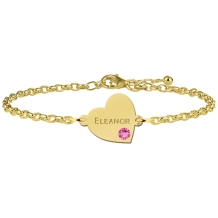 Gouden armband met hartje en steentje Names4ever