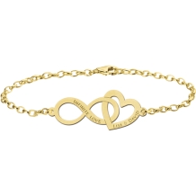 Gouden armband met infinity en hartje Names4ever