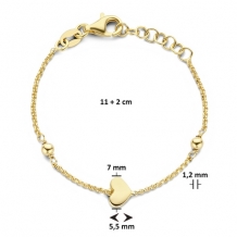 Gold plated kinderarmbandje met hartje