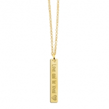 Gouden Bar naamketting met gravure en hart Names4Ever