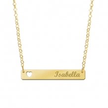 Gouden Bar naamketting met Hartje Names4Ever