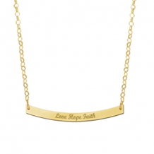 Gouden Bar naamketting Rond Names4Ever