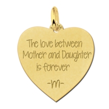 Gouden Hart Hanger met Tekst Graveren Names4ever