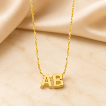 Gouden ketting 0.8mm met 2 initialen