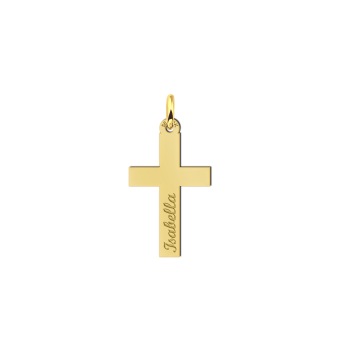 Gouden kruishanger met naam gravure - gepersonaliseerd communie kruis