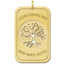Gouden Tree of Life dog tag Names4ever