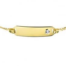 Gouden naam armband kind met zirkonia