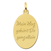 Gouden Ovalen Hanger Gegraveerd met Tekst Names4ever