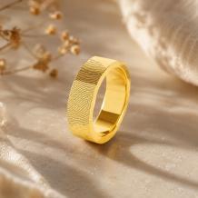 Gouden ring met vingerafdruk 4mm breed