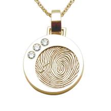 Gouden vingerafdruk ketting hanger