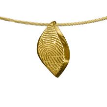 Gouden design blad hanger met vingerafdruk