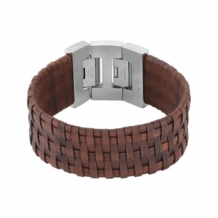 Leren armband Dacaya Mud Max Bruin 28mm