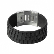 Leren armband Dacaya Mud Max Zwart 28mm