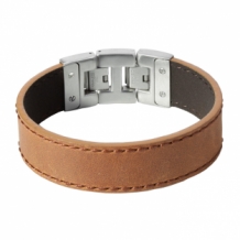 Leren armband Dacaya Rebel Edge Bruin 20mm