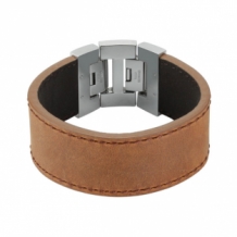 Leren armband Dacaya Rebel Edge Bruin 28mm