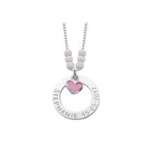 Mama ketting van zilver met roze hart