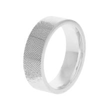 Ring zilver vlak met afdruk