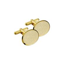 Manchetknopen rond goud inclusief vingerafdruk graveren