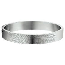 RVS rechte scharnier armband met vingerafdruk