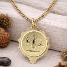 Talisman SOS hanger met Sterrenbeeld Weegschaal verguld RVS