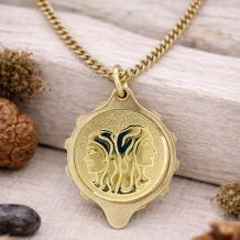 Talisman SOS hanger met Sterrenbeeld Tweelingen erguld RVS