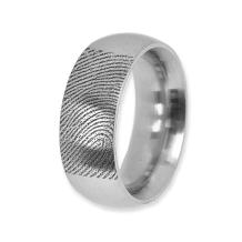 Vingerafdruk ring RVS bol