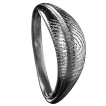 Zilveren vingerafdruk ring 6,5mm