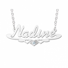 Zilveren naamketting model Nadine