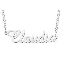 Zilveren naamketting Claudia