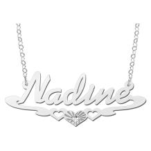 Zilveren naamketting model Nadine