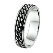 zilveren-ring-met-ketting-patroon-smal