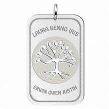 Zilveren Tree of Life dog tag Names4ever