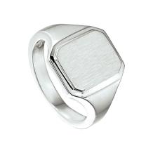Zegelring zilver in achtkant
