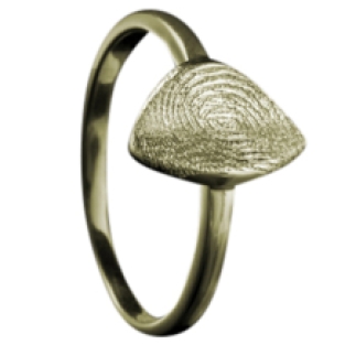 Gouden vingerafdruk ring 11mm bladvorm