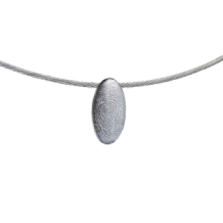 Ovale vingerafdrukhanger zilver