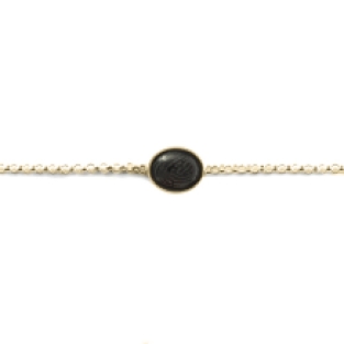 Gouden armband met vingerafdruk in Onyx steen