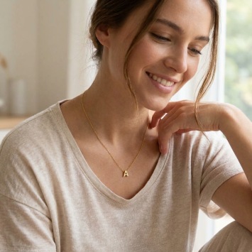 Gouden ketting 1.2mm met 1 initiaal