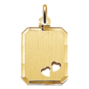 Gouden ketting hanger hart met 2 hartjes