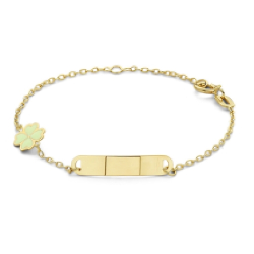 Gouden graveerarmband bloem