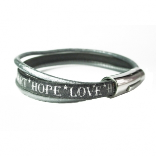 Leren armband B&L Love Heart Hope